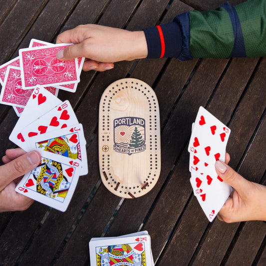 Hearts of Pine Travel Cribbage Board