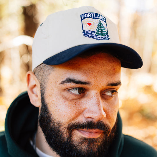 Hearts Crest Navy Brim Hat