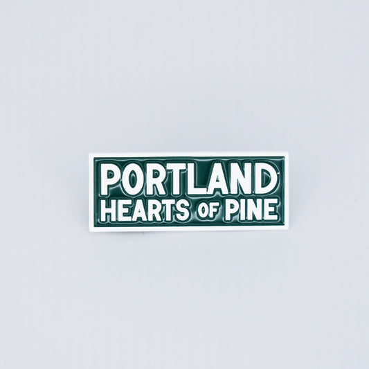 Hearts of Pine Word Mark Pin
