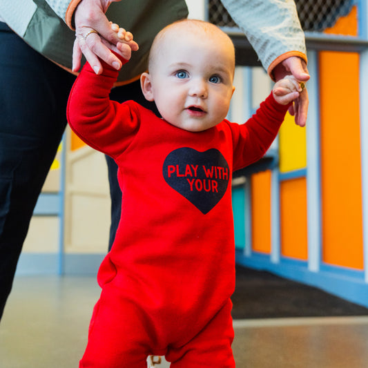Red Play With Your Heart Romper (Infant)