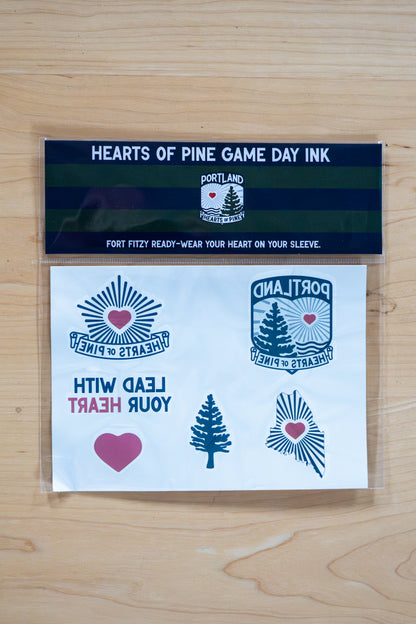 Hearts of Pine Temporary Tattoo Pack