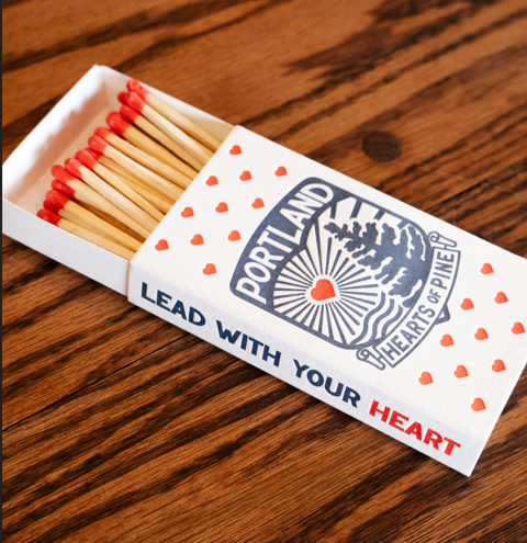 Portland Heart of Pine  LatterpressMatches