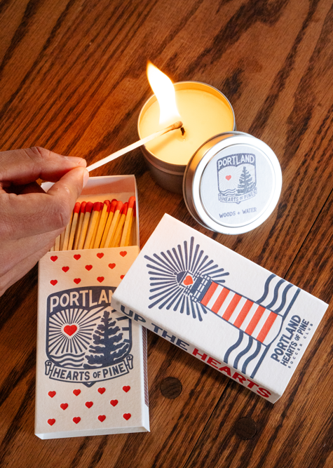 Portland Heart of Pine  LatterpressMatches